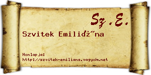 Szvitek Emiliána névjegykártya